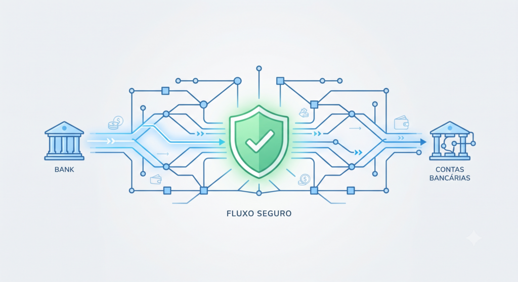 Ilustração do fluxo de rastreamento de valores entre contas no sistema Pix